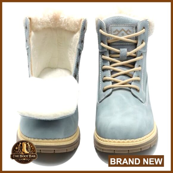 Women's Hiking Boots Water Resistant Non Slip Fur Lined Ankle Boots - Picture 5 of 7